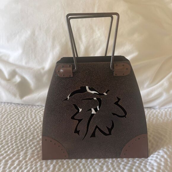 Vintage Rustic Metal Candle Lantern Home Decor Hunting Leaf Purse tea lamp - Picture 3 of 10